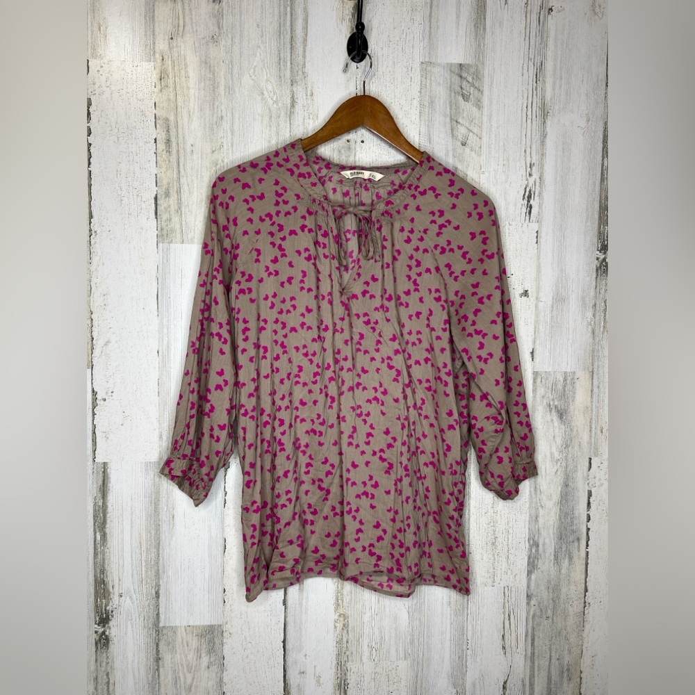 Old Navy Women's Butterfly Top Gray Pink Size XL